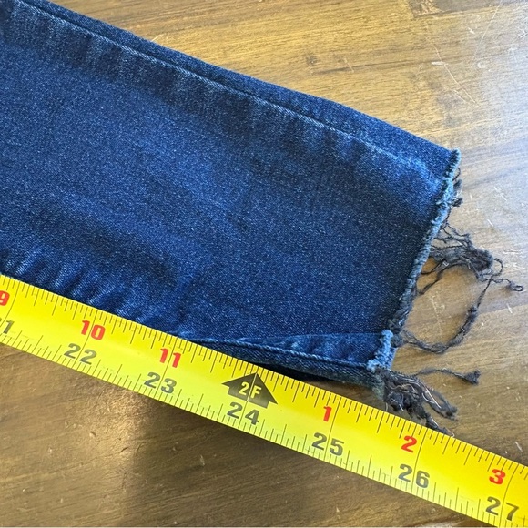 Free People Pull On Jeans Jeggings Skinny Raw Hem Dark Blue 26 Stretch Comfy - Picture 7 of 8